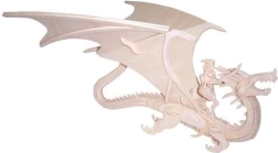Woodcraft wooden 3D puzzle dragon and knight