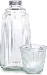 Steklena karafa s kozarcem 1 l + 220 ml, 2-delni set