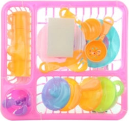 Play Kitchen Dish Set with Drying Rack