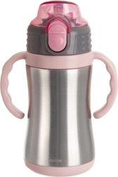 Dětský termo hrnek z nerezové oceli růžový 300 ml