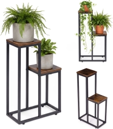 ModernHome loft-style plant stand with 2 shelves