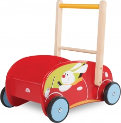 Wooden Children's Walker in the Shape of a Red Car
