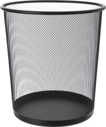 Metallpapierkorb schwarz 6 l