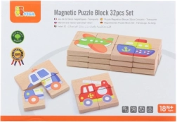 Magnetic Wooden Puzzle Viga - Transport Vehicles FSC Certificate