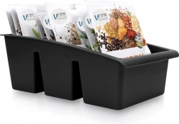 Kitchen organizer for spice sachets, black 25 × 15 × 9 cm