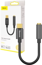 Baseus USB‑C na 3,5 mm avdio adapter – črn