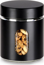 Barattolo in vetro per alimenti secchi con coperchio avvitabile nero 650 ml