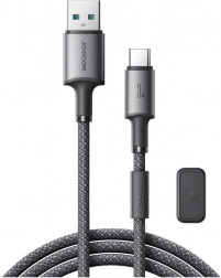 Joyroom USB–USB‑C kabel 1,2 m z magnetno sponko, hitro polnjenje 3A, siv
