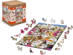 Puzzle di legno, Gattini a Hollywood - 2 in 1, 75 pezzi