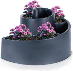 Plastic garden spiral planter black 53 × 43.5 × 32.5 cm