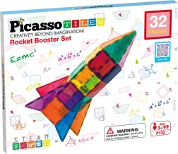 Set di costruzioni magnetiche PICASSO TILES – razzo, 32 pezzi