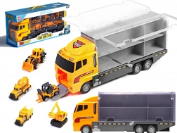 Set camion ribaltabile con trasportatore e 6 mini veicoli da costruzione