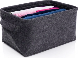 Panier de rangement pliable en feutre 36 × 27 × 20 cm, noir