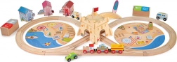 Pista ferroviaria in legno BIGJIGS RAIL pulizia della costa, 70 pezzi