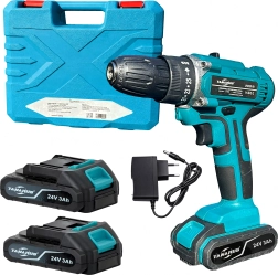 Perceuse-visseuse sans fil 24 V avec coffret et 2× batteries 3 Ah