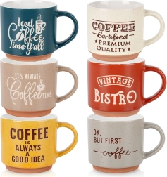 Set di tazze in ceramica da 230 ml, 6 pezzi