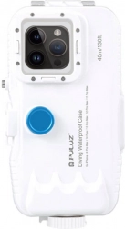 PULUZ Waterproof Plastic Case for iPhone 15 Plus, 15 Pro Max, 14 Plus, 14 Pro Max, 13 Pro Max, 12 Pro Max and 11 Pro Max – White