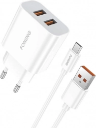 Hitra polnilna naprava FONENG 2× USB 12 W z Micro USB kablom