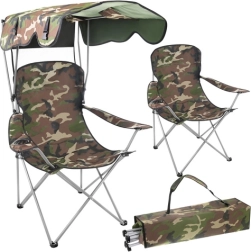 Panama Trizand camo folding fishing chair with canopy and mosquito net