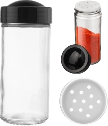 Barattolo porta spezie in vetro con setaccio Black 100 ml