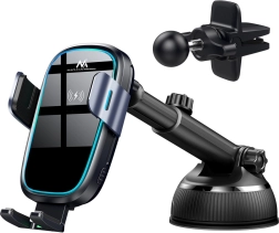 Supporto auto automatico con ricarica wireless Qi 15 W