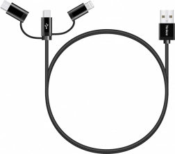 Univerzalni polnilni kabel 3v1 s priključki USB‑C, Micro USB in Lightning