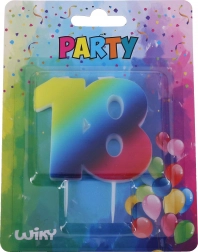 Rainbow Birthday Candle Number 18