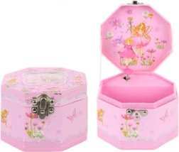 Scatola portagioie musicale rosa con ballerina e specchietto
