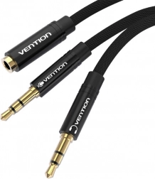 Cavo audio mini jack 3,5 mm femmina a 2x mini jack 3,5 mm maschio Vention BBLBAB 0,6 m (nero)