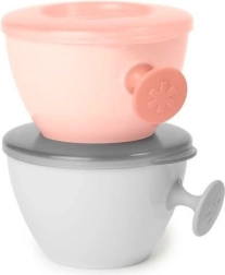 Set of Bowls Easy-Grab Gray/Soft Coral