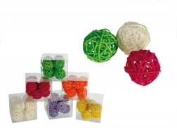 Sada dekoračních míčků z ratanu – Oranžový