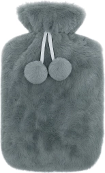 Small hot water bottle 0.5 l with plush cover
