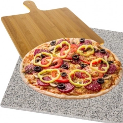 Granite pizza stone with bamboo peel RUHHY