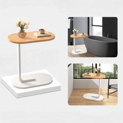 Side C-shaped coffee table for living room and bedroom