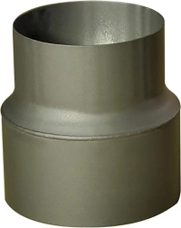 Kouřová trubková redukce 150/120 mm, délka 160 mm, tloušťka 1,5 mm, černá