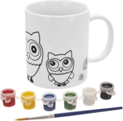 Porcelánový maľovací hrnček s motívom sovy 330 ml