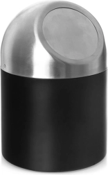 Cestino da bagno in acciaio inox nero 1,2 l
