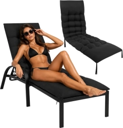 Cushion for garden lounger Gardlov 180 × 50 × 9 cm, black