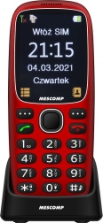 Senior Mobile Phone Mescomp Edgar Elegant 4G, Red