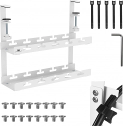 MACLEAN kábelrendező asztal alá, 2 szintes, fehér