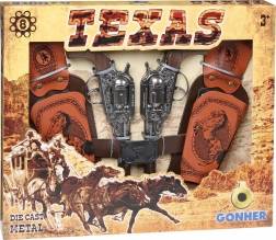 Gonher Cowboy Set – 2 metal revolvers with holsters for 8-shot caps