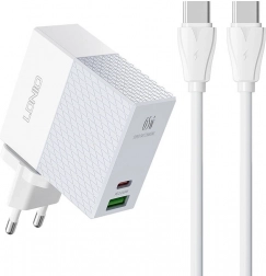 Caricatore LDNIO 65W con connettori USB e USB-C