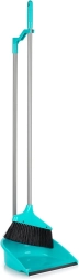 Scopa con paletta con manico lungo 95 cm – turchese