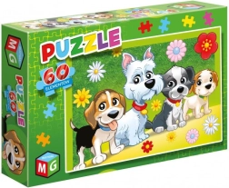 Educational Toy Puzzle 60 - Dogs Flowers