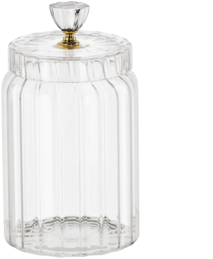Bocal décoratif en verre strié 1,2 l