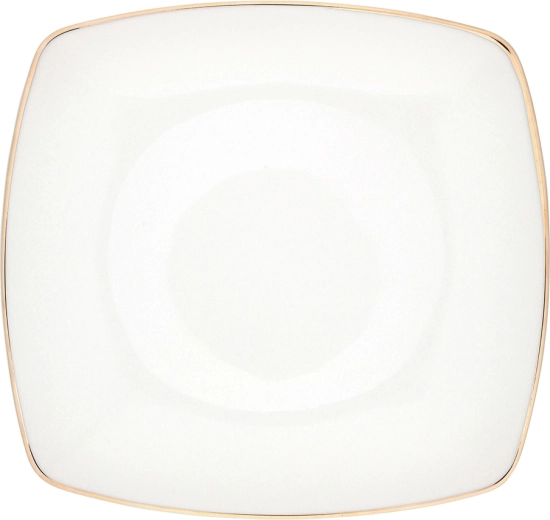 MariaPaula Moderna Piatto piano quadrato con bordo dorato 25 cm