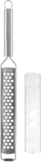 Stainless steel flat crown grater with handle