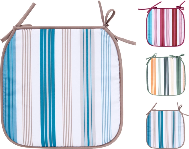 Coussin d’assise pour chaise de jardin rayé 38 × 38 cm (polyester, couleurs assorties)