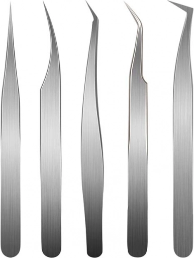 Set of 5 Precision Tweezers in Case JIMI Home