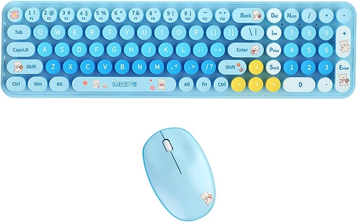 Set tastiera e mouse wireless MOFII Baby Bear (blu)